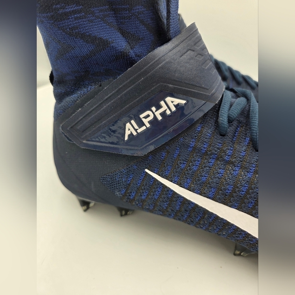 Nike Alpha Menace Elite 2 Flyknit Football CleatsMens 13.5 NWOT Navy BV 2077-401 - Picture 8 of 11